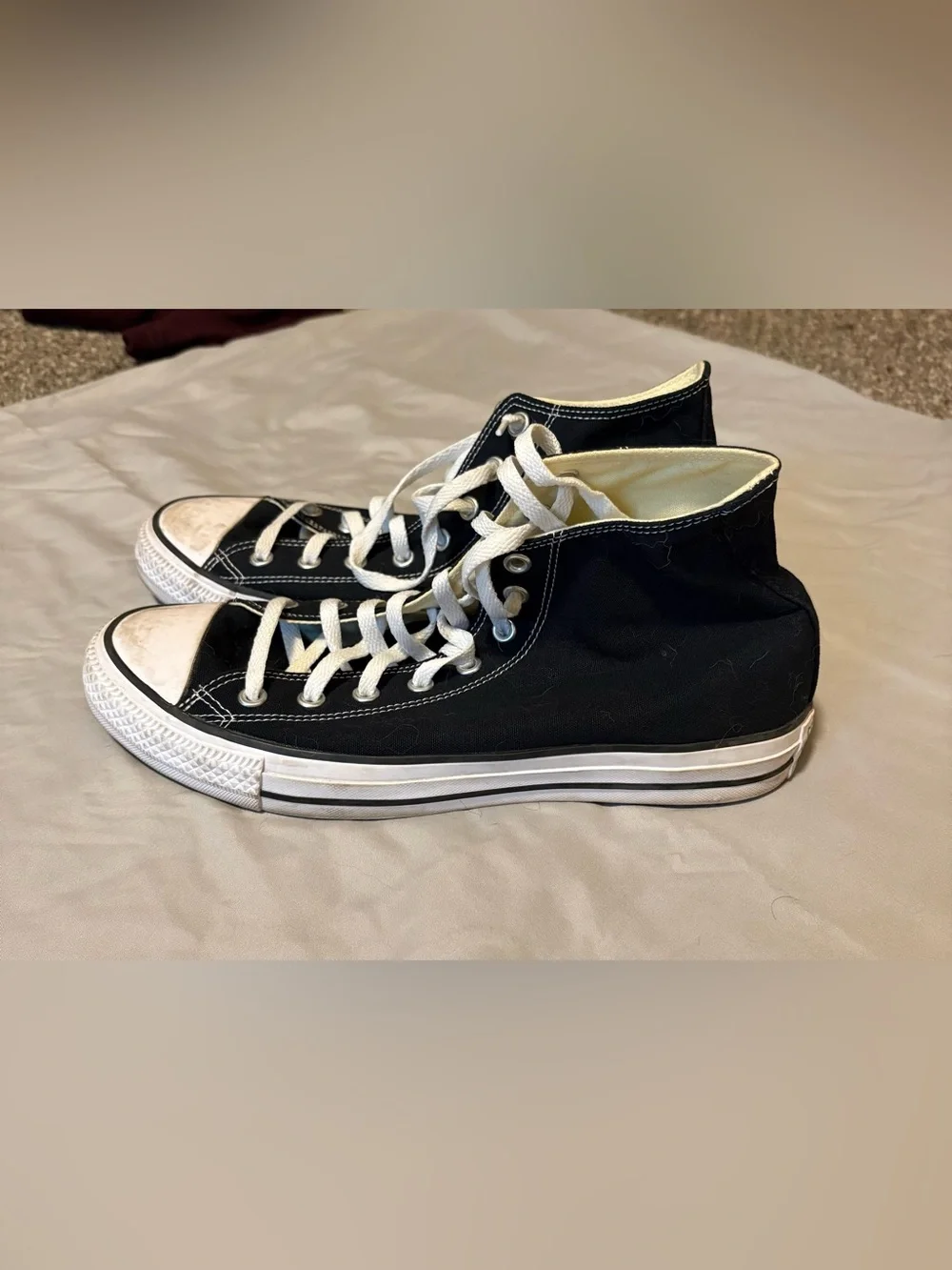Converse Black High-Top Canvas Sneakers with White Accents